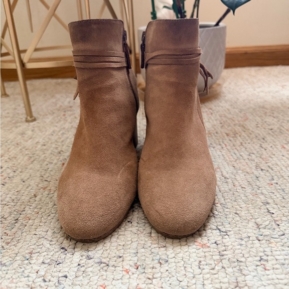 Women's Tan Suede Ankle Boots - Picture 7 of 8